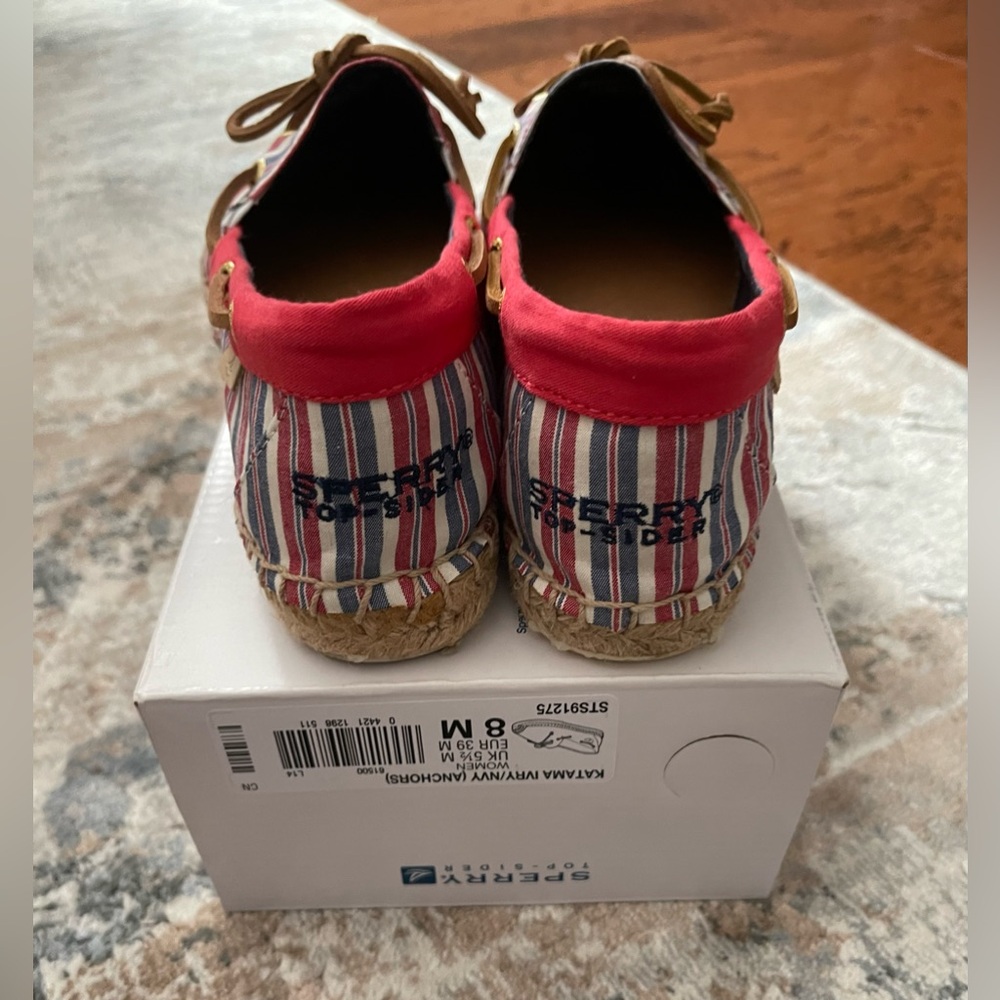 Sperry Women’s Katama Red, Ivory & Blue Flat Espadrille Shoes US Sz. 8M - Picture 7 of 10